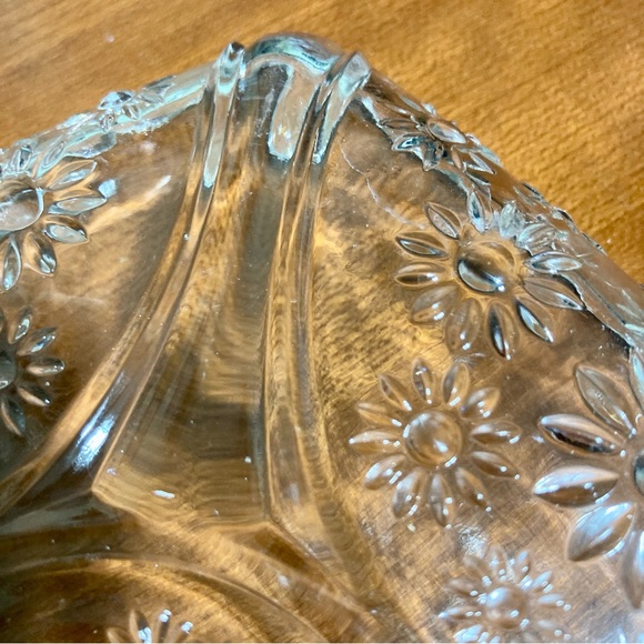 Glass Dish Plate Jewelry Trinket Candy Holder Display Daisies Square 6.5" Square - Picture 10 of 11